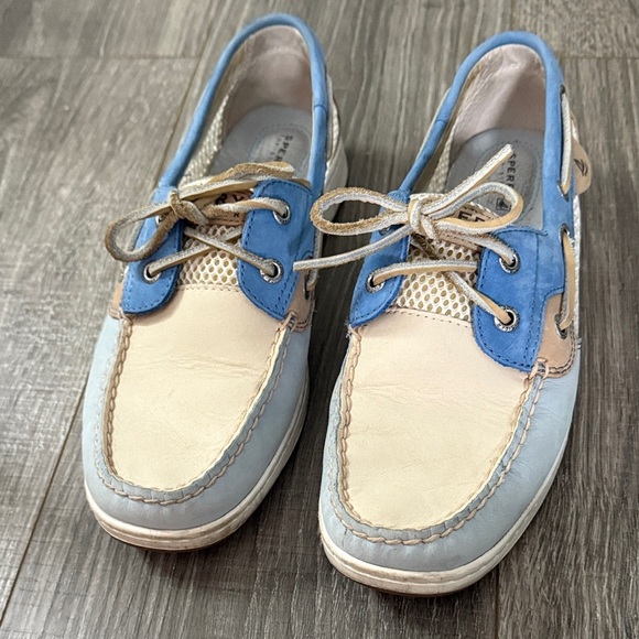 Sperry Blue and Cream Boat Shoes Size 9 - Picture 8 of 8